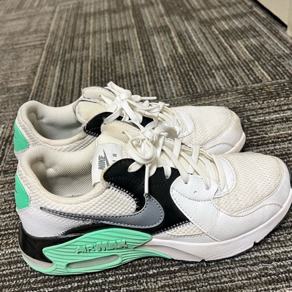 Nike Air Max White with Mint Green and Black Accents